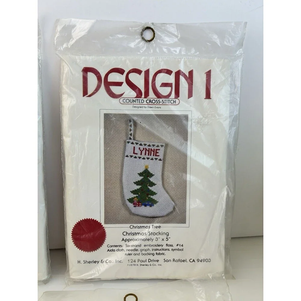 Mini 5” Stocking Set Counted Cross Stitch Kit NEW Ornament Kit Xmas Tree Angel